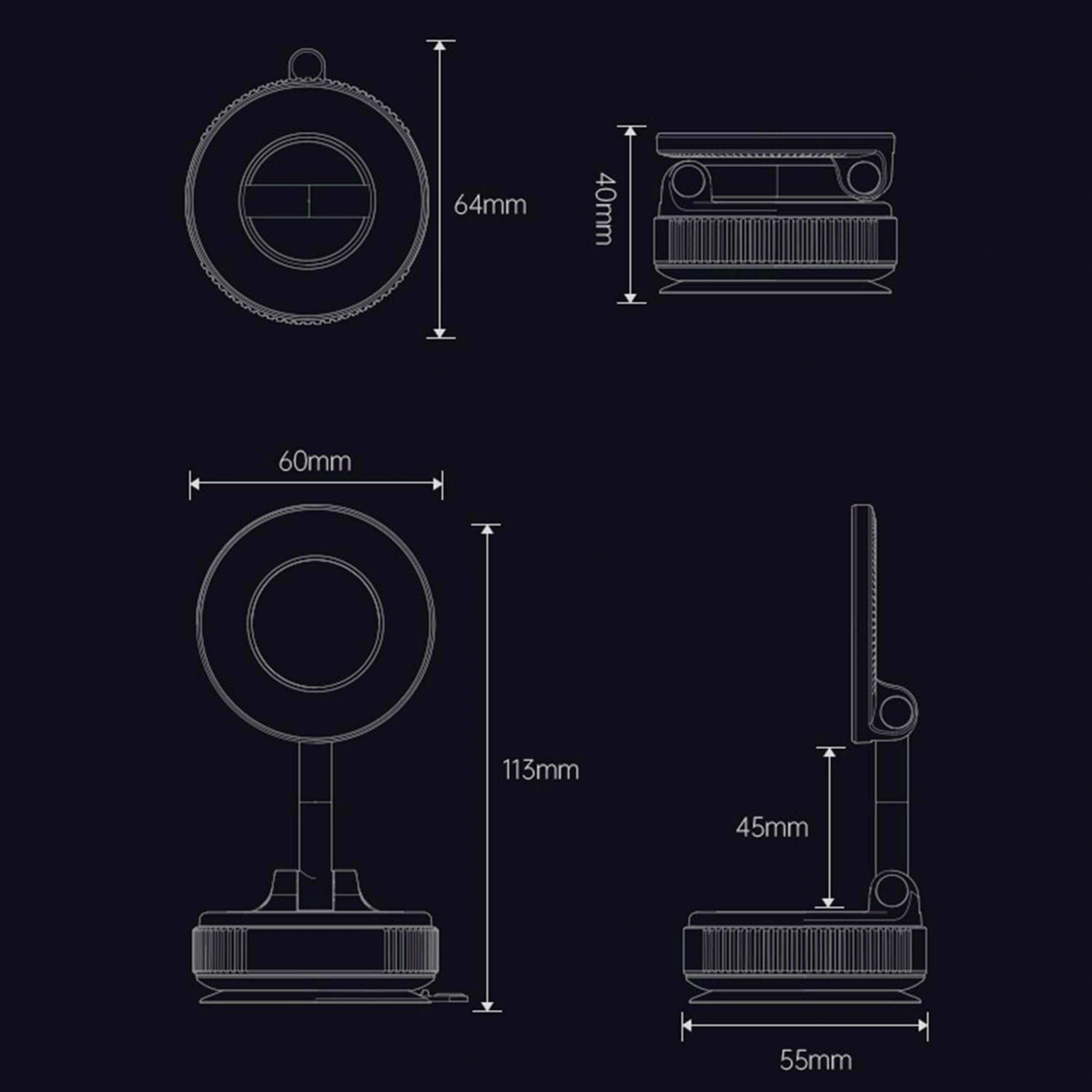 Vacuum Phone Holder – 360° Magnetic Car Mount with Suction Cup