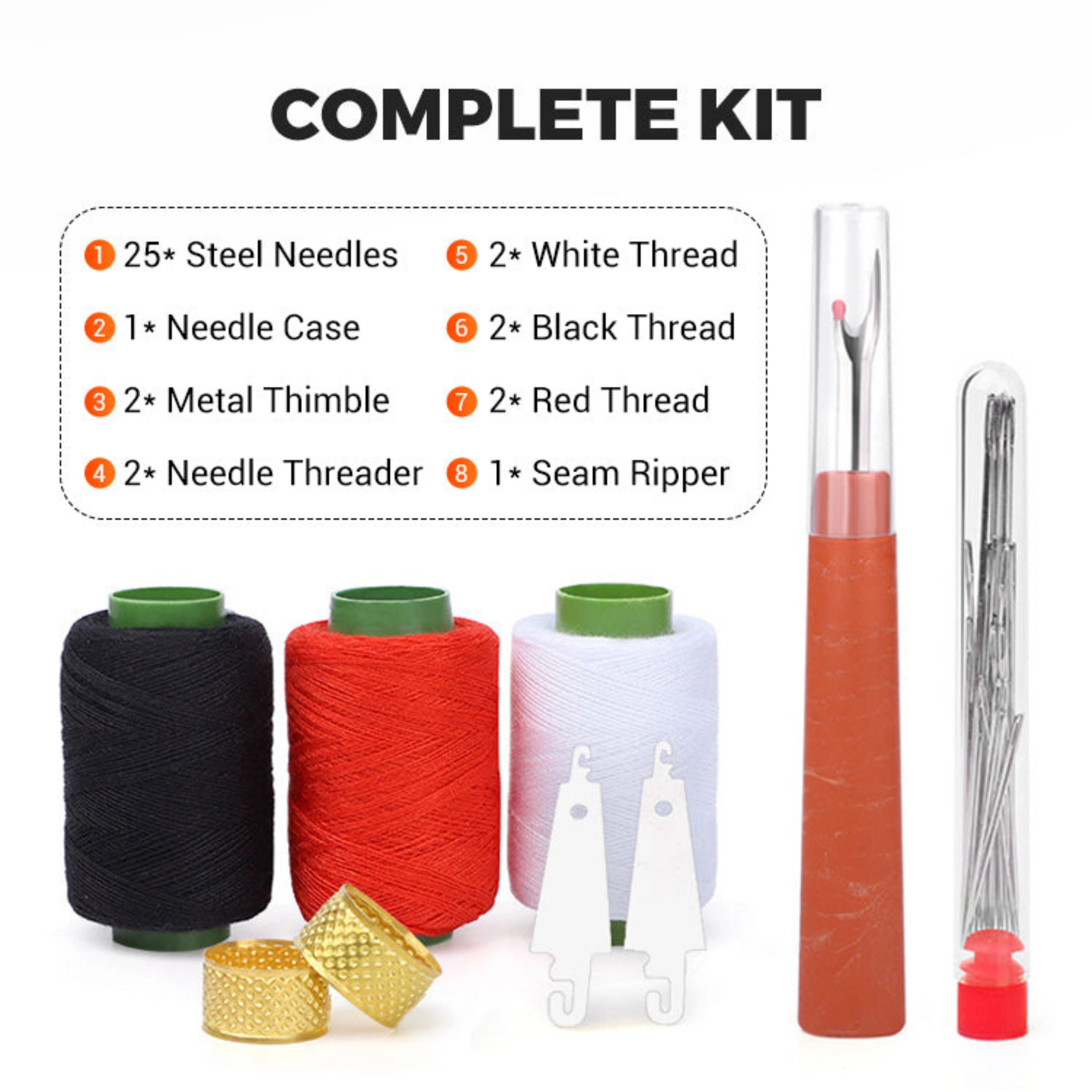 SewPro Essentials – All-in-One Sewing Kit with Large-Eye Needles for DIY & Repairs